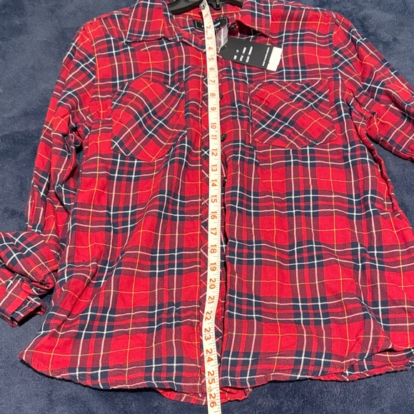Confess Red and Blue Plaid Shirt size medium juniors - Picture 8 of 15